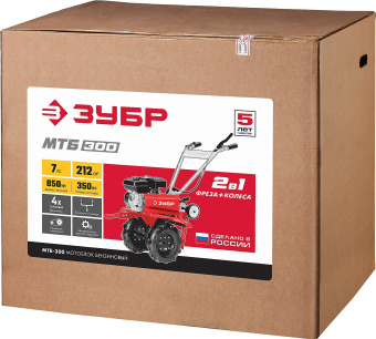 Мотоблок Зубр МТБ-300 бензиновый 5.15кВт 7л.с. - купить недорого с доставкой в интернет-магазине