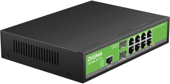 Коммутатор Digma DSP708G-2S-T135 (L2+) 8x1Гбит/с 2SFP 8PoE 8PoE+ 135W управляемый - купить недорого с доставкой в интернет-магазине