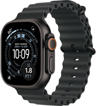 Смарт-часы Apple Watch Ultra 3 2025 A3281 49мм OLED корп.черный титан Ocean band рем.черный разм.брасл.:130-210мм (MF0J4LW/A) - купить недорого с доставкой в интернет-магазине