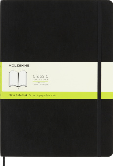 Блокнот Moleskine CLASSIC SOFT QP643 A4 192стр. нелинованный мягкая обложка черный - купить недорого с доставкой в интернет-магазине
