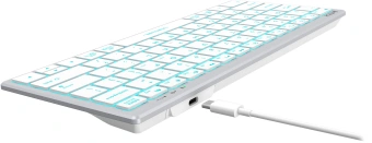 Клавиатура A4Tech FX61 белый USB slim LED (FX61 WHITE) кабель 1.5м - купить недорого с доставкой в интернет-магазине