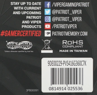 Память DDR4 2x8Gb 3600MHz Patriot PVS416G360C7K Viper Steel RTL Gaming PC4-28800 CL17 DIMM 288-pin 1.35В dual rank с радиатором Ret - купить недорого с доставкой в интернет-магазине