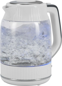 Чайник электрический Vitek VT-WK1059 1.7л. 2200Вт белый корпус: стекло/пластик - купить недорого с доставкой в интернет-магазине