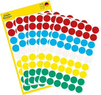 Этикетки Avery Zweckform 3088 54шт на листе диаметр 12мм/70г/м2/5л./ассорти самоклей. универсальная - купить недорого с доставкой в интернет-магазине