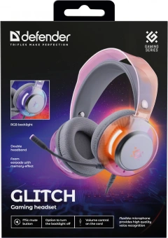 Наушники с микрофоном Defender Glitch белый 21м накладные USB оголовье (62490) - купить недорого с доставкой в интернет-магазине