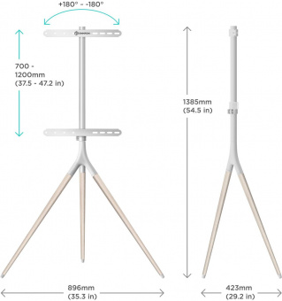Подставка для телевизора Onkron TS1220 белый 32"-65" макс.35кг напольный - купить недорого с доставкой в интернет-магазине