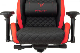 Кресло игровое Knight Titan черный/красный ромбик экокожа с подголов. крестов. металл - купить недорого с доставкой в интернет-магазине
