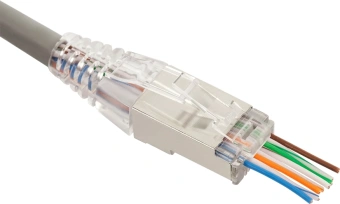Коннектор Lanmaster (LAN-EZ45-8P8C/S5E-100) STP кат.5E RJ45 серебристый (упак.:100шт) - купить недорого с доставкой в интернет-магазине