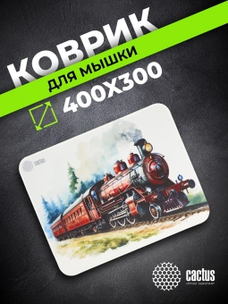 Коврик для мыши Cactus Locomotive рисунок 400x300x3мм (CS-MP-PRO17XL) - купить недорого с доставкой в интернет-магазине