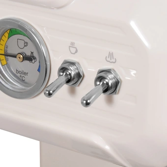 Кофеварка рожковая Hyundai HEM-5300 850Вт бежевый/серебристый - купить недорого с доставкой в интернет-магазине