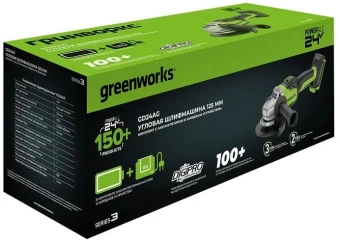 Углошлифовальная машина Greenworks GD24AG 754Вт 10500об/мин рез.шпин.:M14 d=125мм (3200207CUB) - купить недорого с доставкой в интернет-магазине
