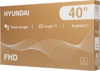 Телевизор LED Hyundai 40" H-LED40BS5011 Google TV Frameless Metal черный FULL HD 60Hz DVB-T DVB-T2 DVB-C DVB-S DVB-S2 USB WiFi Smart TV - купить недорого с доставкой в интернет-магазине