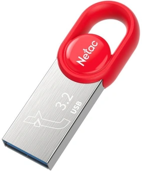 Флеш Диск Netac 64GB UM2 NT03UM2N-064G-32RE USB3.2 серебристый/красный - купить недорого с доставкой в интернет-магазине