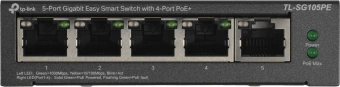 Коммутатор TP-Link TL-SG105PE (L2) 5x1Гбит/с 4PoE+ 65W управляемый - купить недорого с доставкой в интернет-магазине