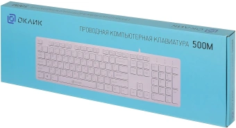 Клавиатура Оклик 500M белый USB slim Multimedia (1061586) кабель 1.5м - купить недорого с доставкой в интернет-магазине
