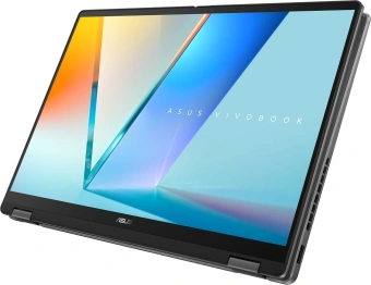 Ноутбук Asus Vivobook 14 Flip TP3407AA-SG111W Core Ultra 7 355 16Gb SSD512Gb Intel Graphics 14" OLED Touch WUXGA (1920x1200) Windows 11 Home grey WiFi BT Cam (90NB17C1-M007C0) - купить недорого с доставкой в интернет-магазине