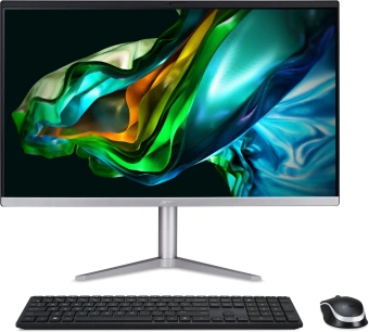 Моноблок Acer Aspire C24-1300 23.8" Full HD Ryzen 5 7520U (2.8) 16Gb SSD512Gb RGr CR Eshell GbitEth WiFi BT 65W клавиатура мышь Cam черный 1920x1080 - купить недорого с доставкой в интернет-магазине