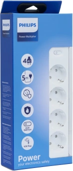Сетевой фильтр Philips CHP2145WC/51 5м (4 розетки) белый (коробка) - купить недорого с доставкой в интернет-магазине