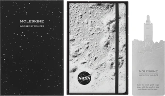 Блокнот Moleskine LIMITED EDITION NASA-INSPIRED SKBOXL7063S1 Large 130х210мм 176стр. линейка подар.кор. серебристый Moon - купить недорого с доставкой в интернет-магазине
