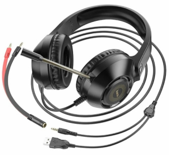 Наушники с микрофоном Hoco W108 Sue черный 2м мониторные USB оголовье (W108) - купить недорого с доставкой в интернет-магазине