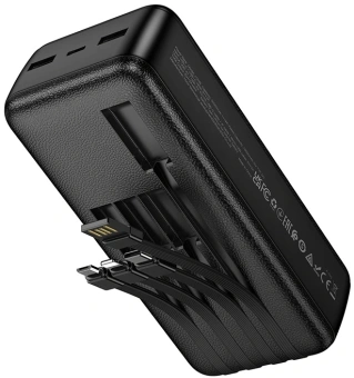 Мобильный аккумулятор Hoco J163B Wonderfu 30000mAh 3A черный (64615) - купить недорого с доставкой в интернет-магазине
