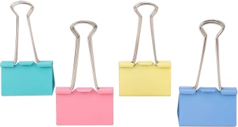 Зажимы Deli E8552A металл 41мм ассорти (упак.:24шт) пластиковая коробка - купить недорого с доставкой в интернет-магазине