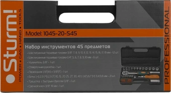 Набор инструментов Sturm! 1045-20-S45 45 предметов (жесткий кейс) - цена, купить или заказать с доставкой в интернет-магазине Набор инструментов Sturm! 1045-20-S45 45 предметов (жесткий кейс) - купить недорого с доставкой в интернет-магазине