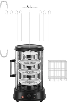Шашлычница электрическая Kitfort КТ-1411 1500Вт серебристый/черный - купить недорого с доставкой в интернет-магазине