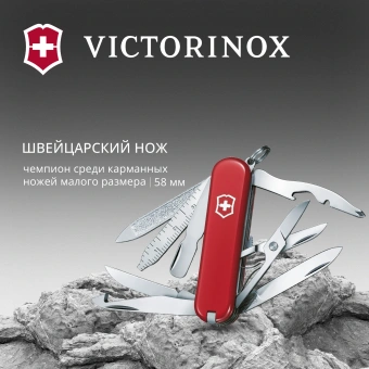 Нож перочинный Victorinox MiniChamp (0.6385) 58мм 18функц. красный карт.коробка - купить недорого с доставкой в интернет-магазине