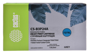 Картридж струйный Cactus CS-B3P24A №727 серый (130мл) для HP DJ T920/T1500/T2530 - купить недорого с доставкой в интернет-магазине