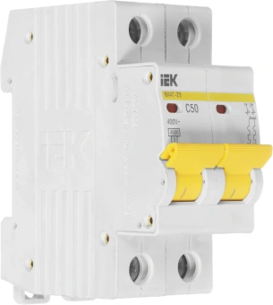 Выключатель автоматический IEK MVA20-2-050-C ВА47-29 50A тип C 4.5kA 2П 400В 2мод белый (упак.:1шт) - купить недорого с доставкой в интернет-магазине