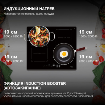 Индукционная варочная поверхность Hyundai HHI 6781 BG черный - купить недорого с доставкой в интернет-магазине