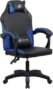 Кресло игровое Оклик Spirit черный/синий сиденье черный/синий искусственная кожа с подголов. крестов. пластик черный - купить недорого с доставкой в интернет-магазине