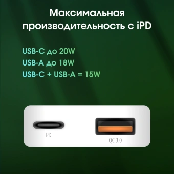 Сетевое зар./устр. Digma Pro DPW2A 20W 3A (PD+QC) USB-C/USB-A универсальное белый (DPW2A2GX11WH) - купить недорого с доставкой в интернет-магазине