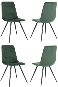 Стул для дома Бюрократ CH-K1_4 комплект 4шт зеленый Holland 30 металл черный на ножках (CH-K1_1/HL30_4) - купить недорого с доставкой в интернет-магазине