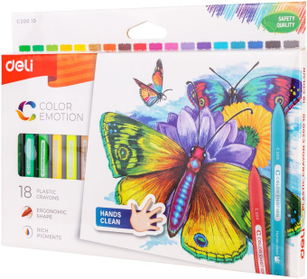 Восковые мелки Deli EC20010 Color Emotion трехгранные 18цв. картон.кор./европод. - купить недорого с доставкой в интернет-магазине