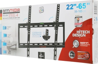 Кронштейн для телевизора Arm Media STEEL-4 new черный 22"-65" макс.40кг настенный - купить недорого с доставкой в интернет-магазине