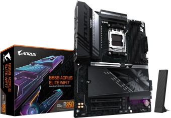 Материнская плата Gigabyte B850 AORUS ELITE WIFI7 Socket AM5 AMD B850 4xDDR5 ATX AC`97 8ch(7.1) 2.5Gg RAID+DP - купить недорого с доставкой в интернет-магазине