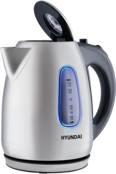 Чайник электрический Hyundai HYK-S2402 1.7л. 2200Вт серебристый матовый/черный корпус: металл - купить недорого с доставкой в интернет-магазине
