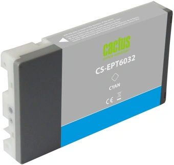 Картридж струйный Cactus CS-EPT6032 T6032 голуб.пигм. (220мл) для Epson Stylus PRO 7880/9880 с чипом - купить недорого с доставкой в интернет-магазине