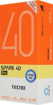 Смартфон Tecno Spark 40 Pro 256Gb 8Gb синий моноблок 3G 4G 2Sim 6.78" 1224x2720 Android 15 50Mpix 802.11 a/b/g/n/ac/ax NFC GPS GSM900/1800 Protect FM - купить недорого с доставкой в интернет-магазине