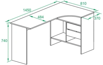 Стол для компьютера Сокол СПм-25 Л столешница ЛДСП белый 145x74x81см (00-00010611) - купить недорого с доставкой в интернет-магазине