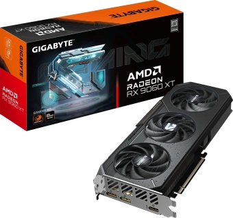 Видеокарта Gigabyte PCI-E 5.0 GV-R9060XTGAMING-8GD AMD Radeon RX 9060XT 8Gb 128bit GDDR6 2530/20000 HDMIx1 DPx2 HDCP Ret - купить недорого с доставкой в интернет-магазине