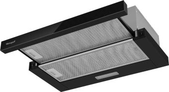 Вытяжка встраиваемая Weissgauff TEL 600 Glass черный управление: кулисные переключатели (1 мотор) - купить недорого с доставкой в интернет-магазине