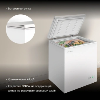 Морозильный ларь Hyundai CH15031 белый 110Вт - купить недорого с доставкой в интернет-магазине