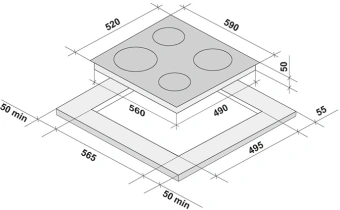 Варочная поверхность Krona ASTEN 60 BL черный - купить недорого с доставкой в интернет-магазине