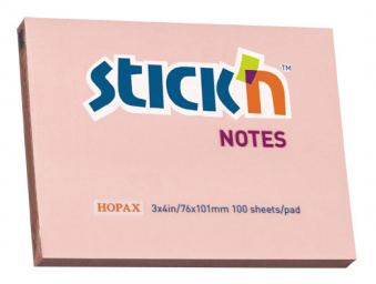 Блок самоклеящийся бумажный Stick`n 21151 76x101мм 100лист. 70г/м2 пастель розовый - купить недорого с доставкой в интернет-магазине