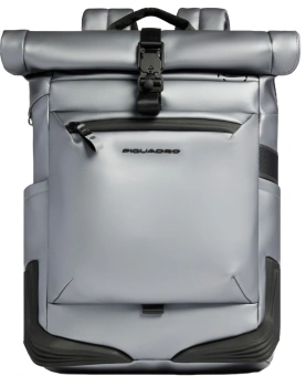 Рюкзак мужской Piquadro C20W CA6291C2OWS/MGR роллтоп серебристый/черный полиуретан - купить недорого с доставкой в интернет-магазине