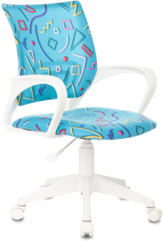 Кресло детское Бюрократ BUROKIDS 1 W голубой Sticks 06 крестов. пластик пластик белый - купить недорого с доставкой в интернет-магазине