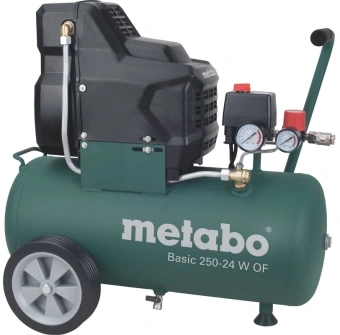Компрессор поршневой Metabo Basic 250-24 W OF безмасляный 120л/мин 24л 1500Вт - купить недорого с доставкой в интернет-магазине